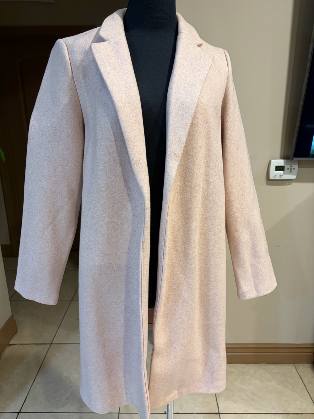 Love Tree Blush Pink Long Trench Coat